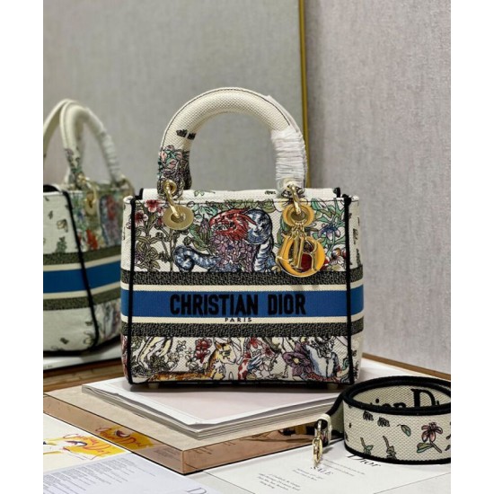 Replica Christian Dior Medium Lady D-Lite Bag Cream Replica Christian Dior Medium Lady D-Lite Bag Cream