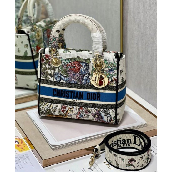 Replica Christian Dior Medium Lady D-Lite Bag Cream Replica Christian Dior Medium Lady D-Lite Bag Cream