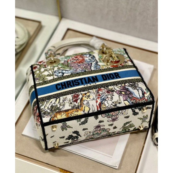 Replica Christian Dior Medium Lady D-Lite Bag Cream Replica Christian Dior Medium Lady D-Lite Bag Cream