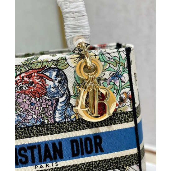 Replica Christian Dior Medium Lady D-Lite Bag Cream Replica Christian Dior Medium Lady D-Lite Bag Cream