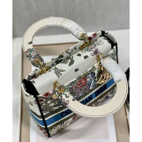 Replica Christian Dior Medium Lady D-Lite Bag Cream Replica Christian Dior Medium Lady D-Lite Bag Cream