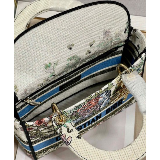 Replica Christian Dior Medium Lady D-Lite Bag Cream Replica Christian Dior Medium Lady D-Lite Bag Cream
