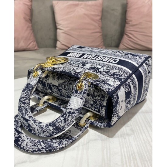 Replica Christian Dior Medium Lady D-Lite Bag Dark Blue Replica Christian Dior Medium Lady D-Lite Bag Dark Blue