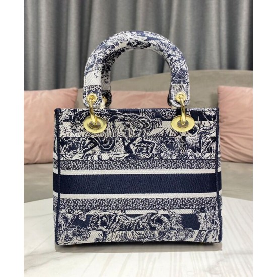 Replica Christian Dior Medium Lady D-Lite Bag Dark Blue Replica Christian Dior Medium Lady D-Lite Bag Dark Blue