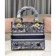 Replica Christian Dior Medium Lady D-Lite Bag Dark Blue Replica Christian Dior Medium Lady D-Lite Bag Dark Blue