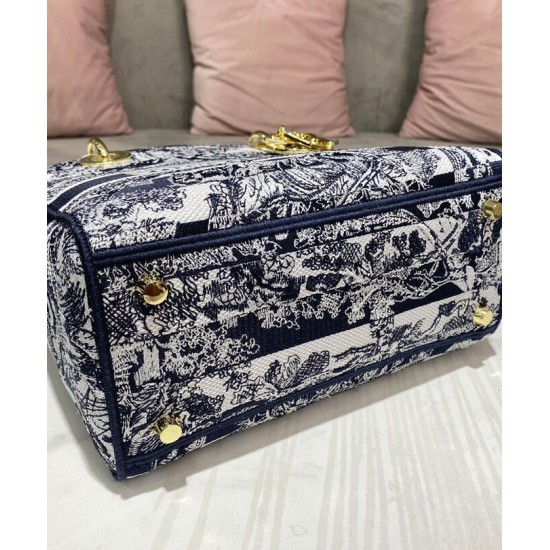Replica Christian Dior Medium Lady D-Lite Bag Dark Blue Replica Christian Dior Medium Lady D-Lite Bag Dark Blue