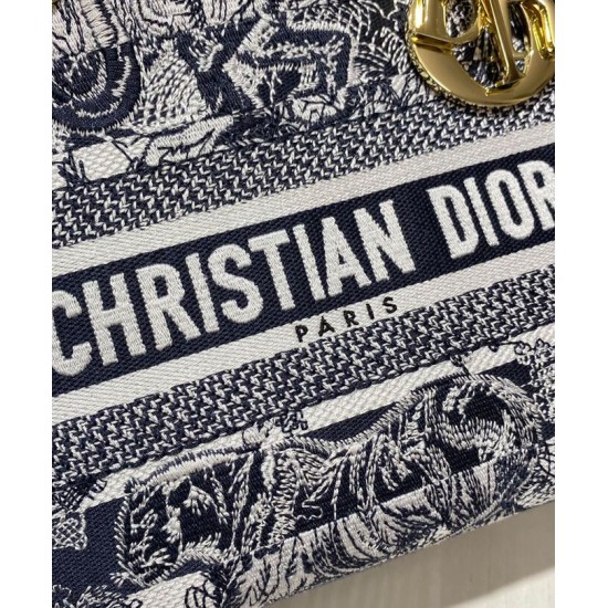 Replica Christian Dior Medium Lady D-Lite Bag Dark Blue Replica Christian Dior Medium Lady D-Lite Bag Dark Blue