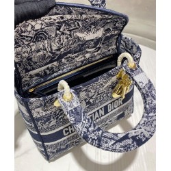 Replica Christian Dior Medium Lady D-Lite Bag Dark Blue Replica Christian Dior Medium Lady D-Lite Bag Dark Blue