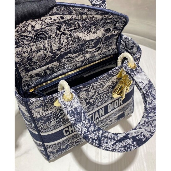 Replica Christian Dior Medium Lady D-Lite Bag Dark Blue Replica Christian Dior Medium Lady D-Lite Bag Dark Blue