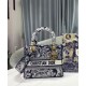 Fake Christian Dior Medium Lady D-Lite Bag Dark Blue Replica Fake Christian Dior Medium Lady D-Lite Bag Dark Blue Replica