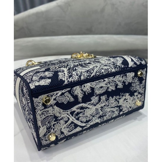 Fake Christian Dior Medium Lady D-Lite Bag Dark Blue Replica Fake Christian Dior Medium Lady D-Lite Bag Dark Blue Replica