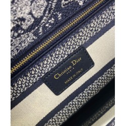 Fake Christian Dior Medium Lady D-Lite Bag Dark Blue Replica Fake Christian Dior Medium Lady D-Lite Bag Dark Blue Replica