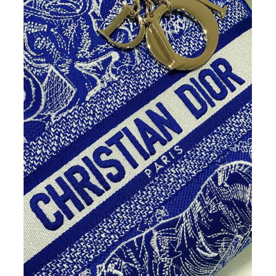 Fake Christian Dior Medium Lady d-Lite Bag Dark Blue Replica Replica Christian Dior Medium Lady d-Lite Bag Dark Blue