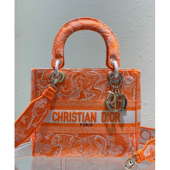 Replica Christian Dior Medium Lady d-Lite Bag Orange Replica Christian Dior Medium Lady d-Lite Bag Orange