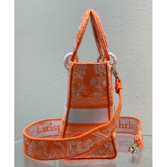 Replica Christian Dior Medium Lady d-Lite Bag Orange Replica Christian Dior Medium Lady d-Lite Bag Orange