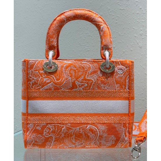 Replica Christian Dior Medium Lady d-Lite Bag Orange Replica Christian Dior Medium Lady d-Lite Bag Orange