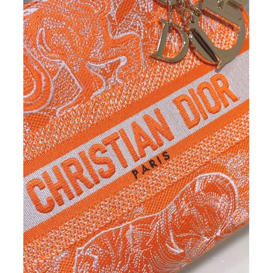 Replica Christian Dior Medium Lady d-Lite Bag Orange Replica Christian Dior Medium Lady d-Lite Bag Orange
