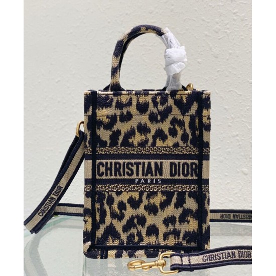 Replica Christian Dior Mini Dior Book Tote Phone Bag Coffee