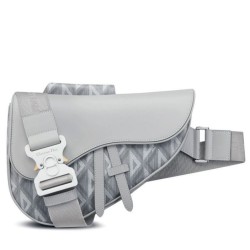 Fake Christian Dior Saddle Bag Gray Replica