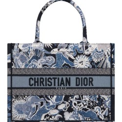 Fake Christian Dior Medium Dior Book Tote Dark Blue Replica