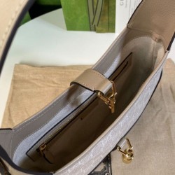 Fake Gucci Jackie 1961 Small GG Shoulder Bag Cream Replica