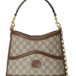 Fake Gucci Large Shoulder Bag With Interlocking G Coffee Replica