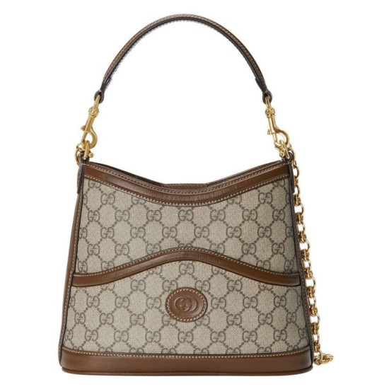 Replica Gucci Large Shoulder Bag With Interlocking G Coffee Fake Gucci Large Shoulder Bag With Interlocking G Coffee Replica
