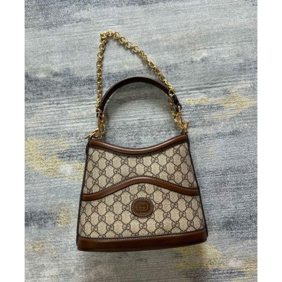 Replica Gucci Large Shoulder Bag With Interlocking G Coffee Fake Gucci Large Shoulder Bag With Interlocking G Coffee Replica