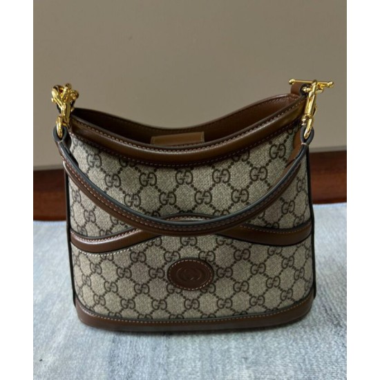 Replica Gucci Large Shoulder Bag With Interlocking G Coffee Fake Gucci Large Shoulder Bag With Interlocking G Coffee Replica
