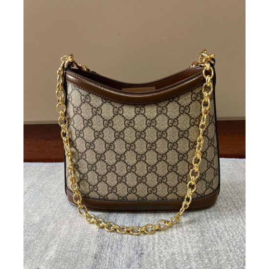 Replica Gucci Large Shoulder Bag With Interlocking G Coffee Fake Gucci Large Shoulder Bag With Interlocking G Coffee Replica