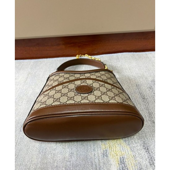 Replica Gucci Large Shoulder Bag With Interlocking G Coffee Fake Gucci Large Shoulder Bag With Interlocking G Coffee Replica