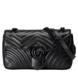 Replica Gucci GG Marmont Small Shoulder Bag Black