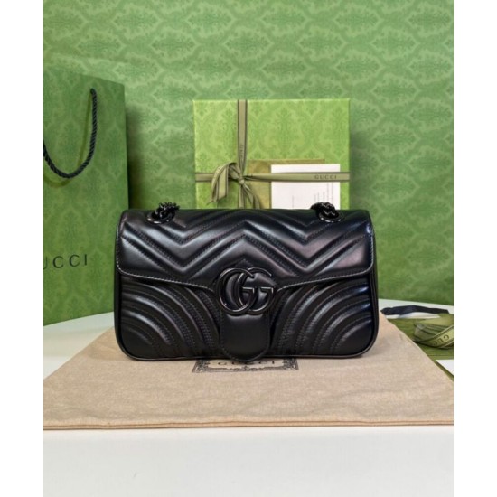 Replica Gucci GG Marmont Small Shoulder Bag Black