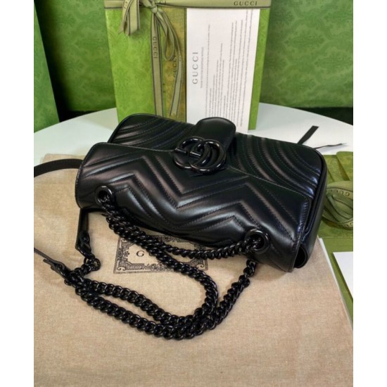Replica Gucci GG Marmont Small Shoulder Bag Black