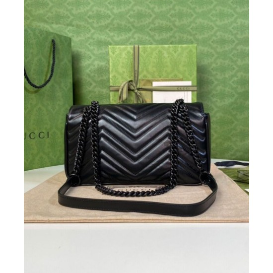Replica Gucci GG Marmont Small Shoulder Bag Black