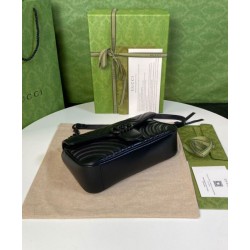 Fake Gucci GG Marmont Small Shoulder Bag Black Replica Replica Gucci GG Marmont Small Shoulder Bag Black