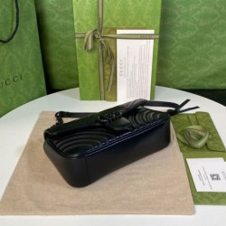 Fake Gucci GG Marmont Small Shoulder Bag Black Replica Replica Gucci GG Marmont Small Shoulder Bag Black