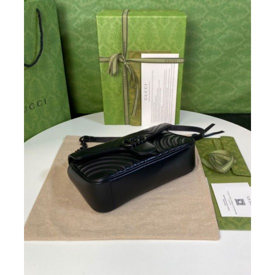 Replica Gucci GG Marmont Small Shoulder Bag Black