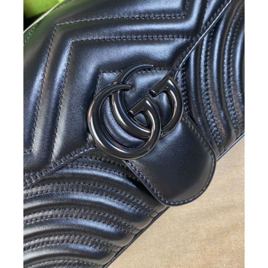 Replica Gucci GG Marmont Small Shoulder Bag Black