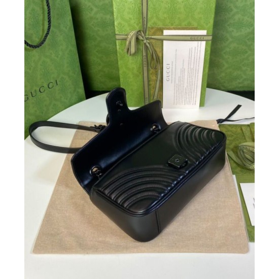 Replica Gucci GG Marmont Small Shoulder Bag Black