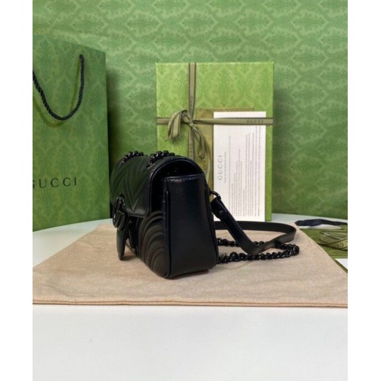 Fake Gucci GG Marmont Quilted Mini Bag Black Replica