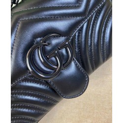 Fake Gucci GG Marmont Quilted Mini Bag Black Replica