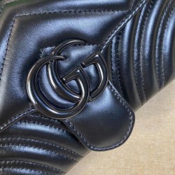 Fake Gucci GG Marmont Quilted Mini Bag Black Replica