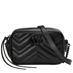Fake Gucci GG Marmont Mini Shoulder Bag Black Replica