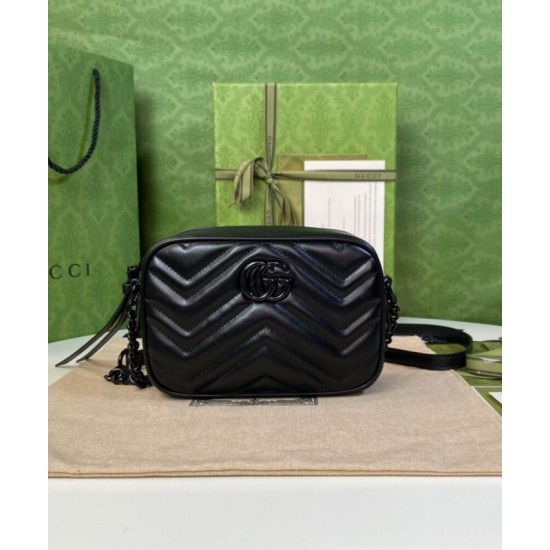 Replica Gucci GG Marmont Mini Shoulder Bag Black Fake Gucci GG Marmont Mini Shoulder Bag Black Replica
