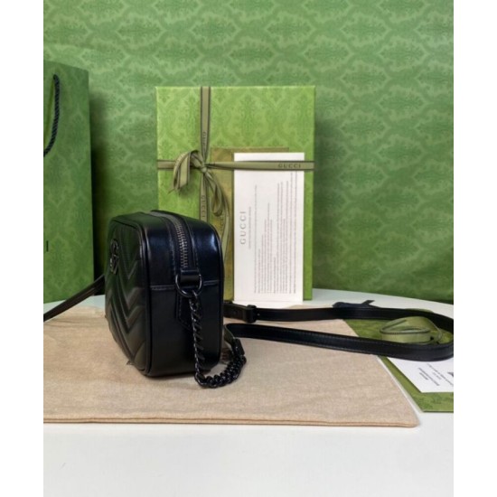 Replica Gucci GG Marmont Mini Shoulder Bag Black Fake Gucci GG Marmont Mini Shoulder Bag Black Replica