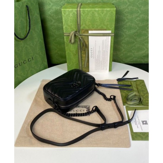 Replica Gucci GG Marmont Mini Shoulder Bag Black Fake Gucci GG Marmont Mini Shoulder Bag Black Replica