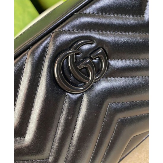 Replica Gucci GG Marmont Mini Shoulder Bag Black Fake Gucci GG Marmont Mini Shoulder Bag Black Replica
