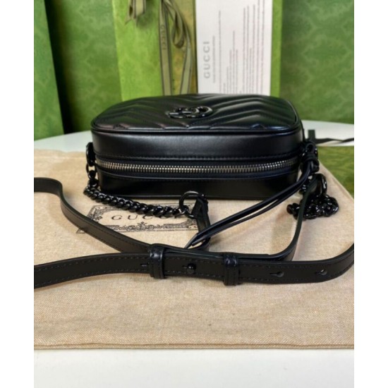 Replica Gucci GG Marmont Mini Shoulder Bag Black Fake Gucci GG Marmont Mini Shoulder Bag Black Replica