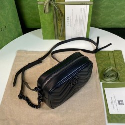 Fake Gucci GG Marmont Mini Shoulder Bag Black Replica